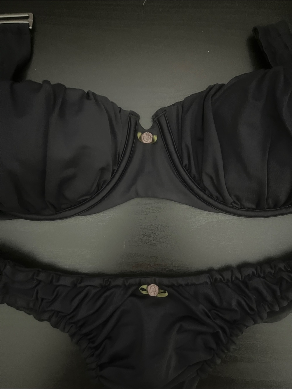 Black Ruffled Bikini Set - Picture 2 of 5